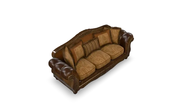 SheenWoodLeatherSofa